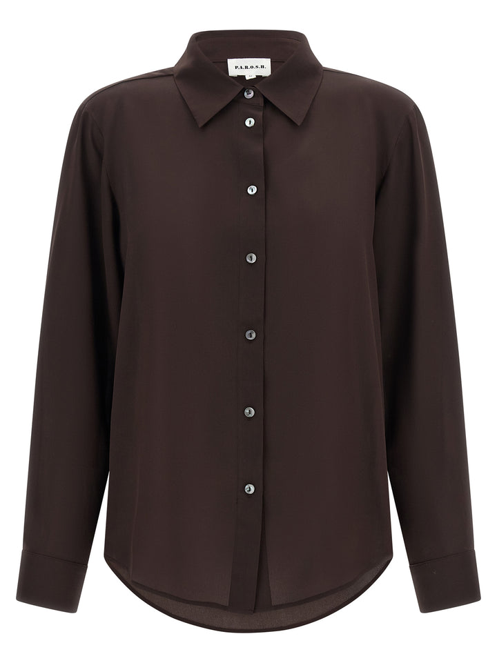 P.A.R.O.S.H. Brown Silk Blouse
