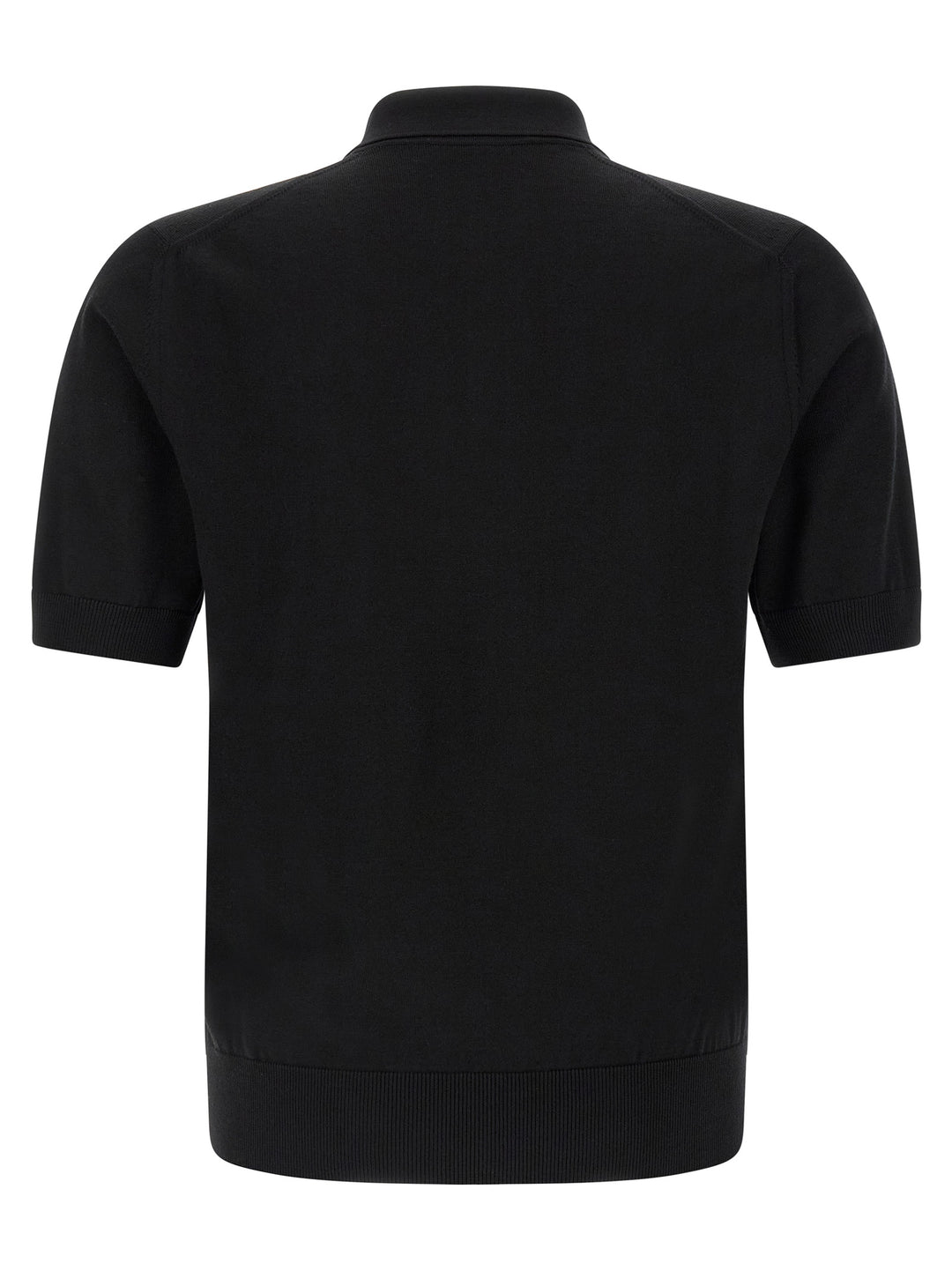 Dolce &amp; Gabbana Black Virgin Wool Polo Shirt