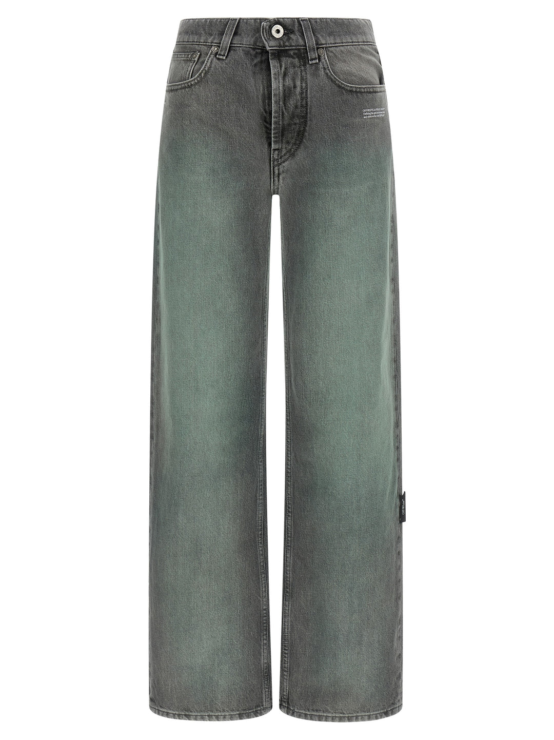 Off-White Gray Cotton Jeans Denim