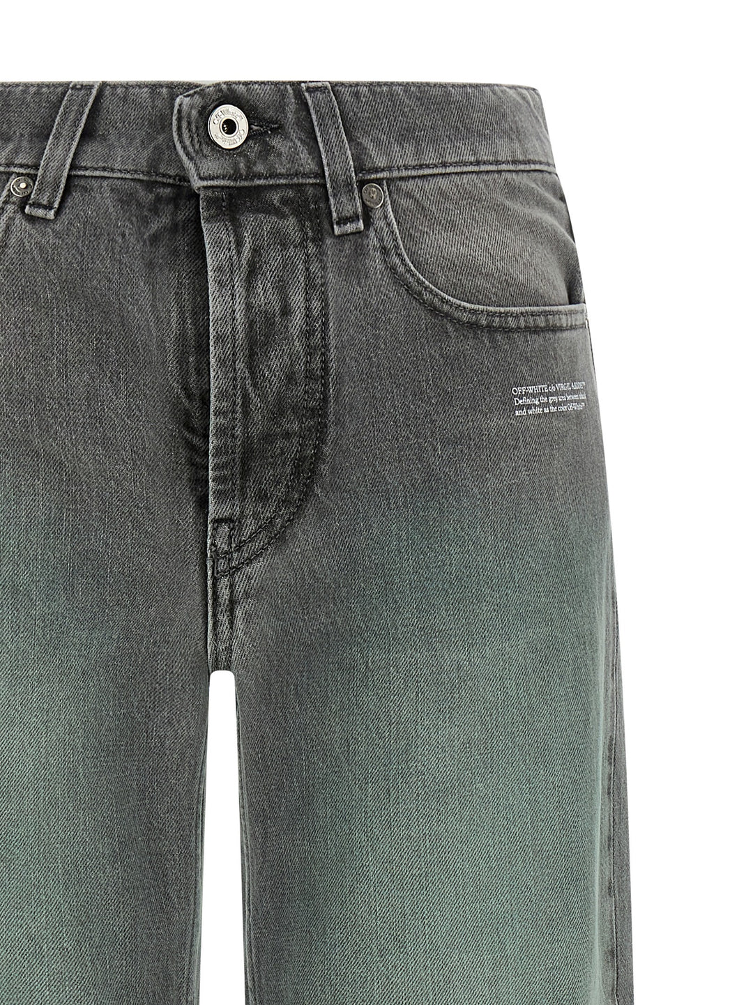 Off-White Gray Cotton Jeans Denim