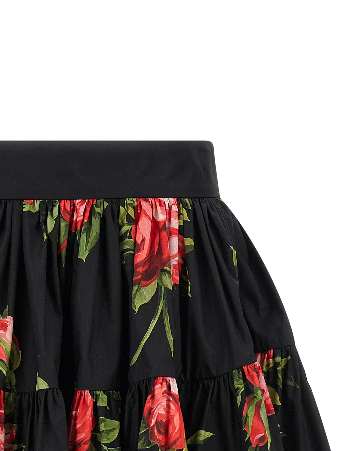 Dolce &amp; Gabbana Black Cotton Long Skirt