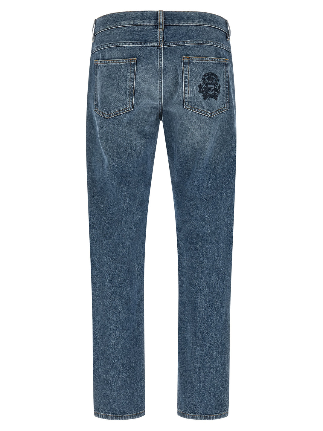 Dolce &amp; Gabbana Blue Cotton Straight-Leg Jeans