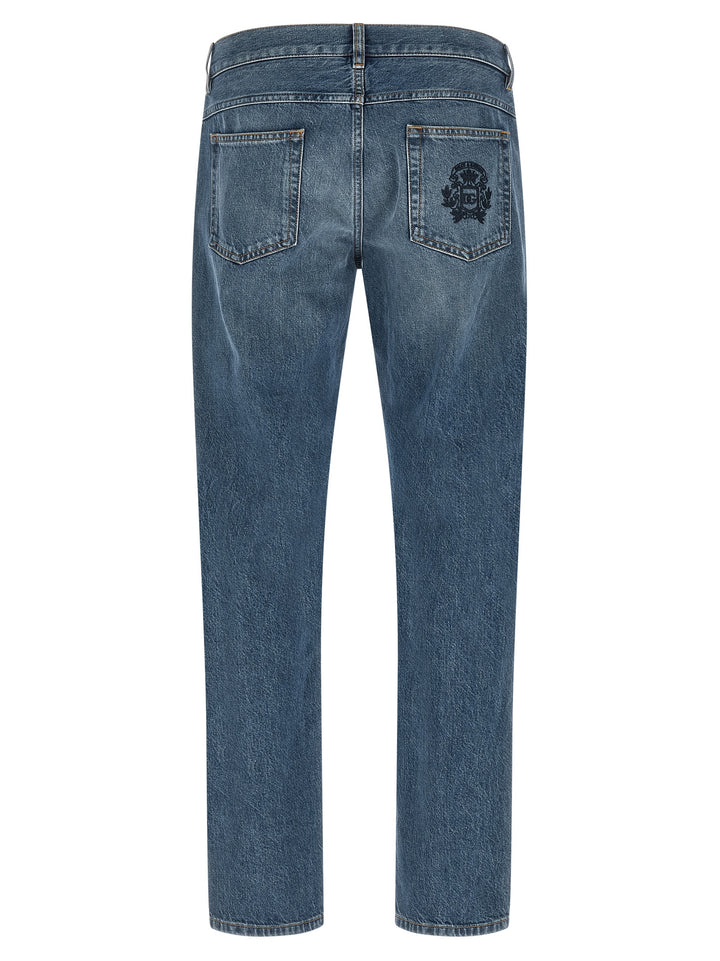 Dolce &amp; Gabbana Blue Cotton Straight-Leg Jeans