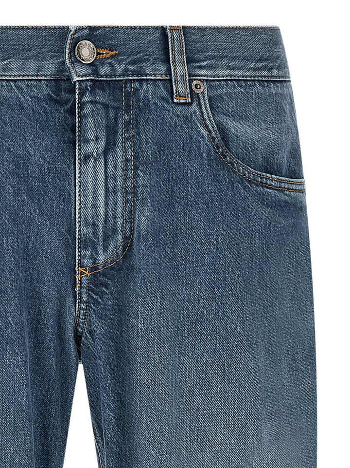 Dolce &amp; Gabbana Blue Cotton Straight-Leg Jeans