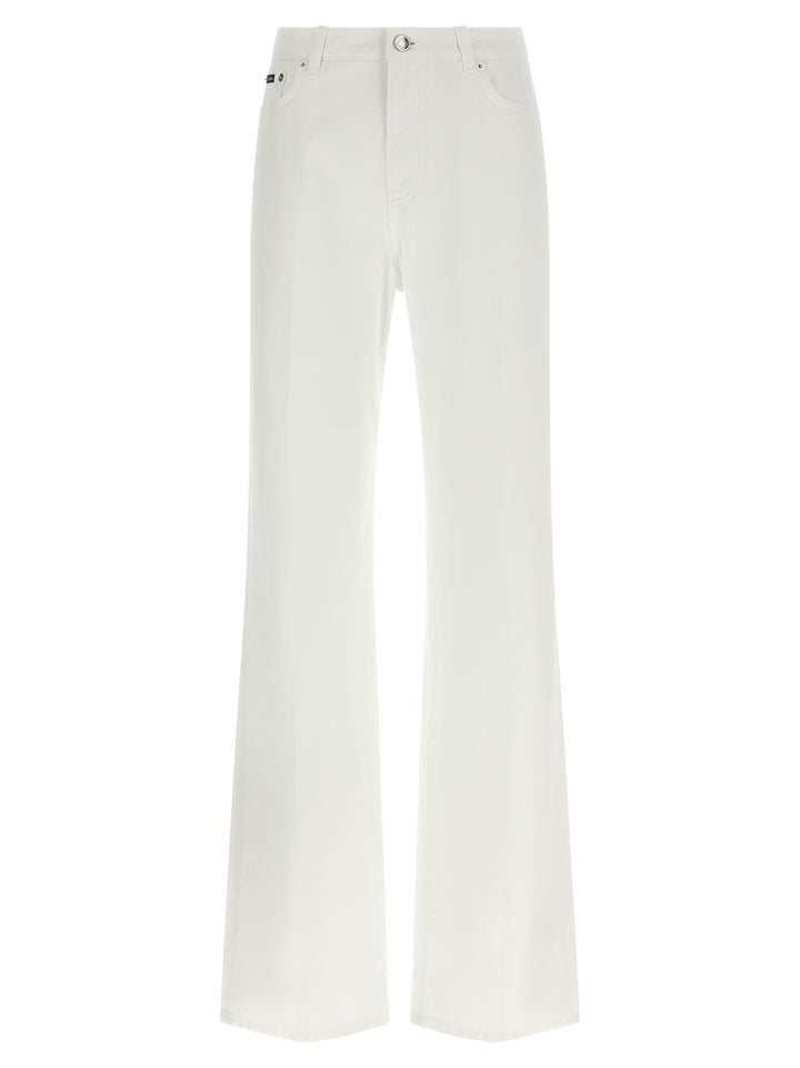 Dolce &amp; Gabbana White Cotton Flared Jeans