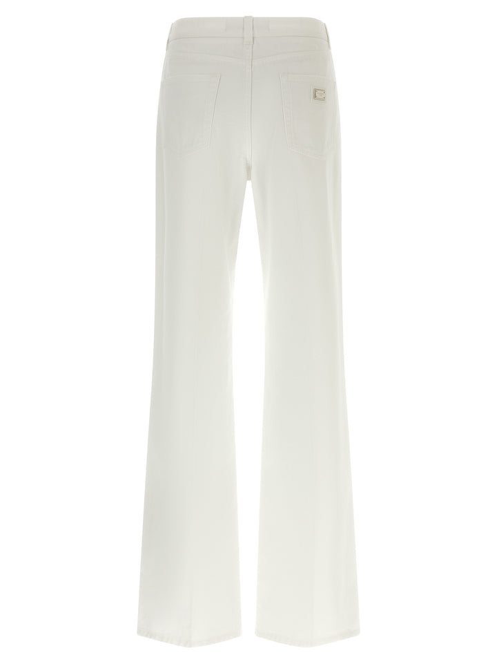 Dolce &amp; Gabbana White Cotton Flared Jeans