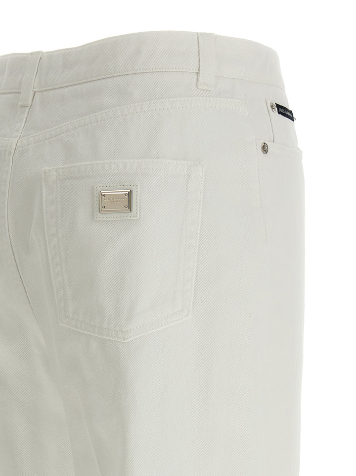 Dolce &amp; Gabbana White Cotton Flared Jeans