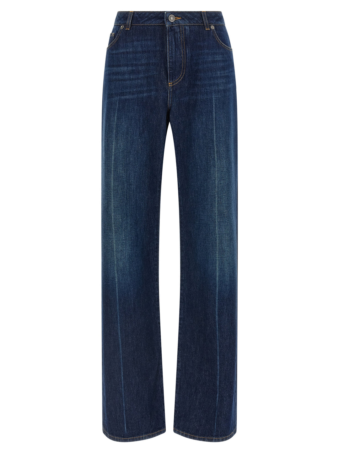 Dolce &amp; Gabbana Blue Cotton Straight-Leg Jeans