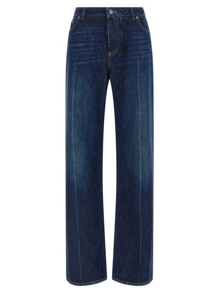 Dolce &amp; Gabbana Blue Cotton Straight-Leg Jeans