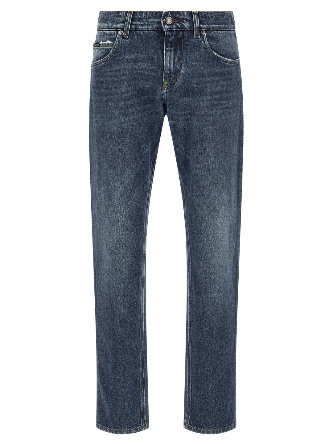 Dolce &amp; Gabbana Blue Cotton Straight-Leg Jeans