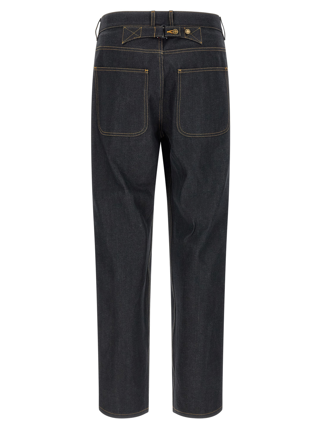 Thom Browne Blue Cotton High-Waisted Jean