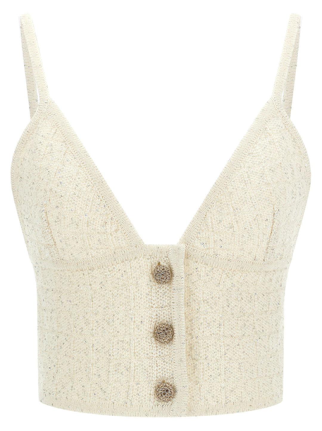 Alessandra Rich White Polyester Tank Tops