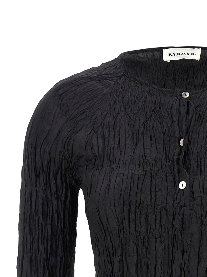 P.A.R.O.S.H. Black Silk Blouse