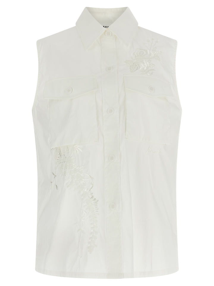 P.A.R.O.S.H. White Polyamide Blouse