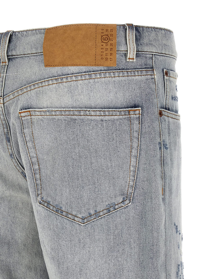 MM6 Maison Margiela Blue Cotton Relaxed Fit Jeans