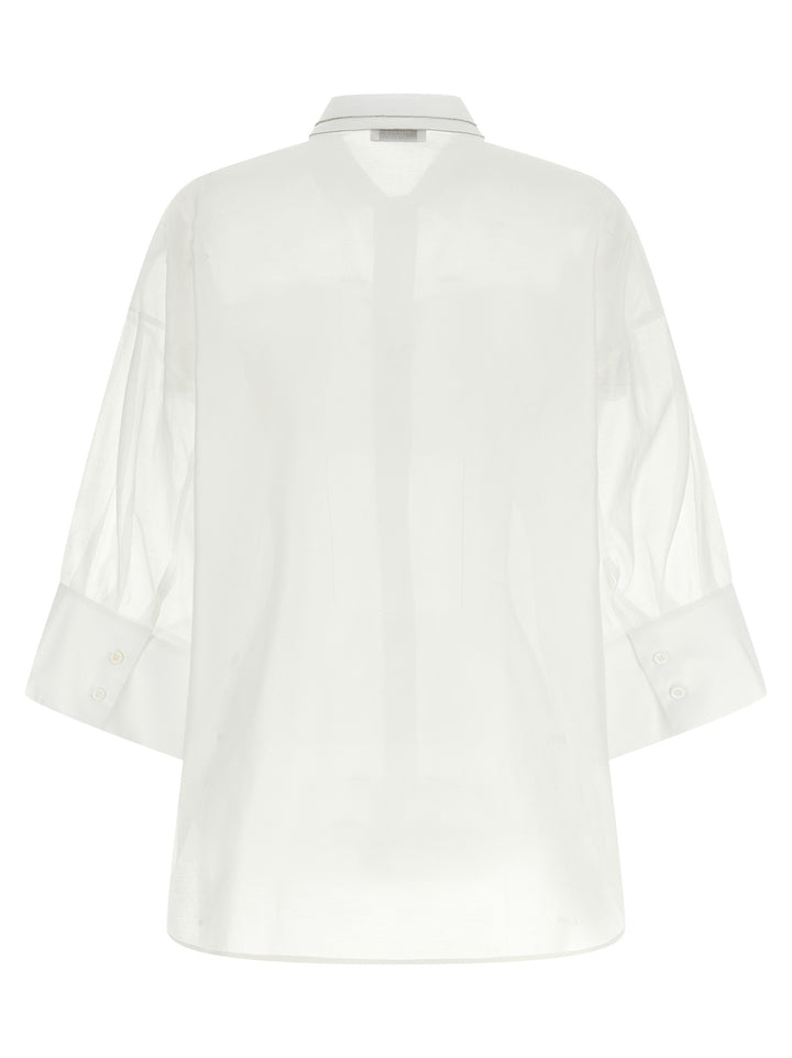 Peserico White Cotton Blouse