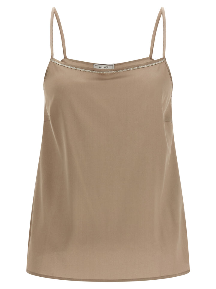 Peserico Brown Silk Blouse