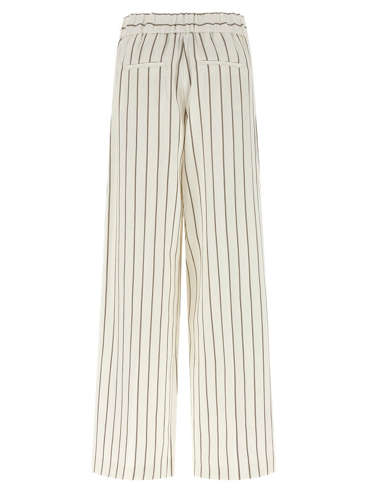 Peserico White Linen Casual Pants