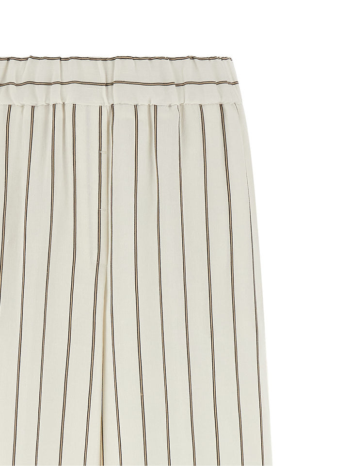 Peserico White Linen Casual Pants