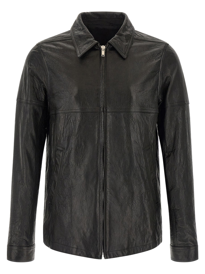 Rick Owens Black Lamb Leather Leather Jacket
