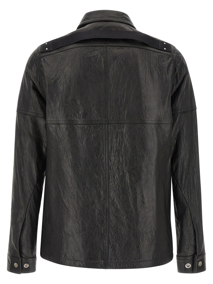 Rick Owens Black Lamb Leather Leather Jacket