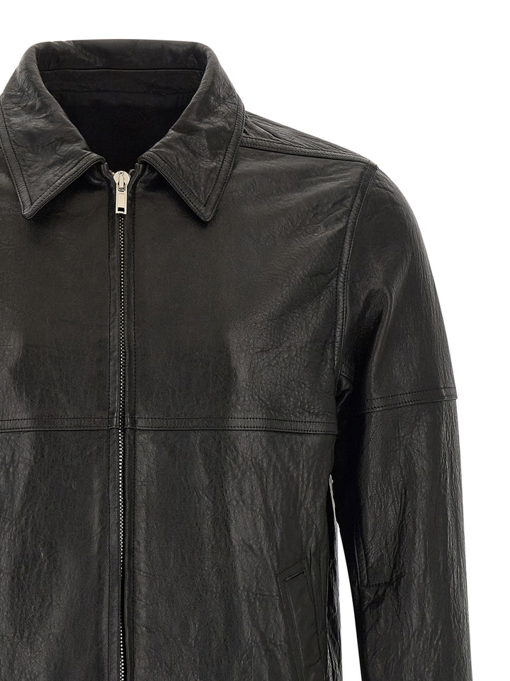 Rick Owens Black Lamb Leather Leather Jacket