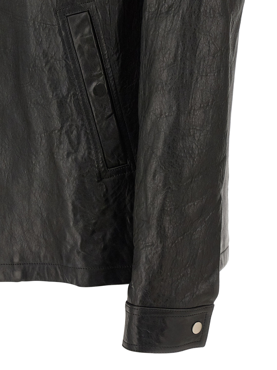 Rick Owens Black Lamb Leather Leather Jacket