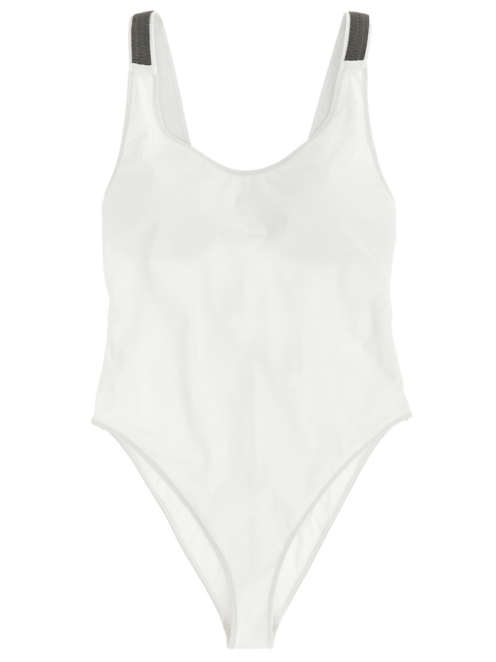 Brunello Cucinelli White Polyamide One-Piece Swimsuit
