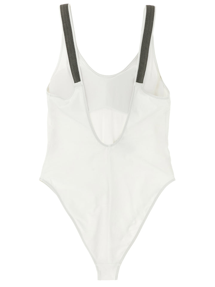 Brunello Cucinelli White Polyamide One-Piece Swimsuit