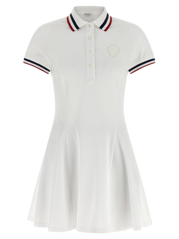 Brunello Cucinelli White Cotton Short Dress