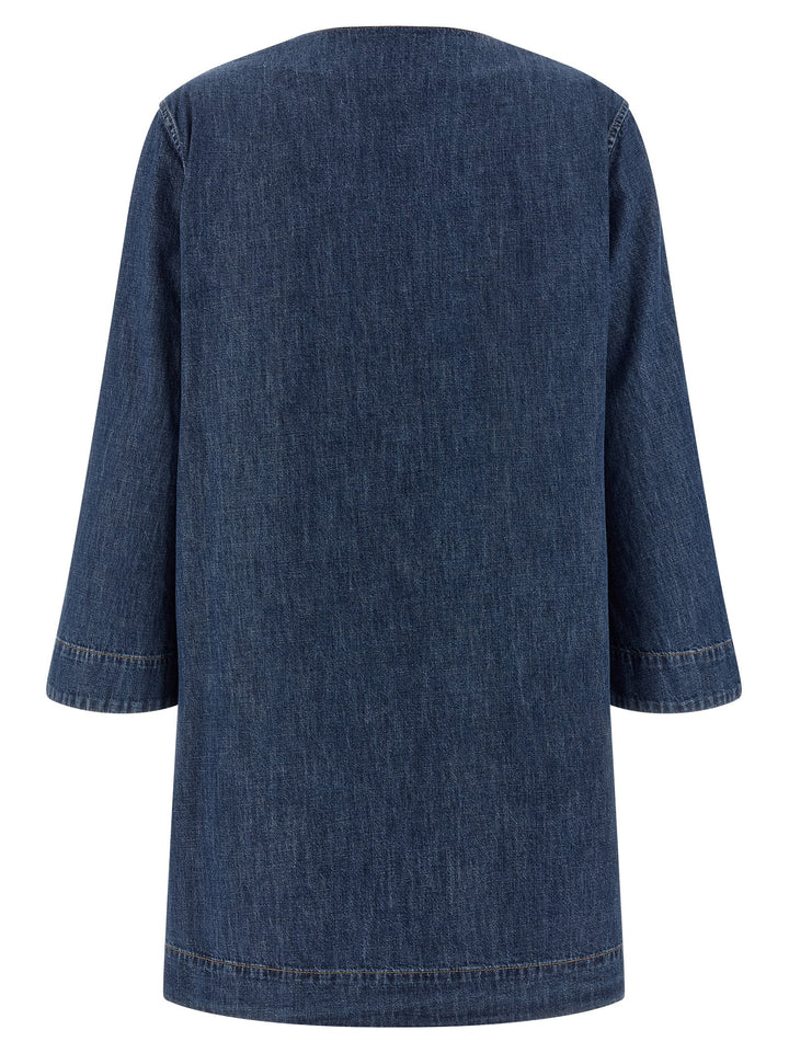 Valentino Garavani Blue Cotton Short Dress