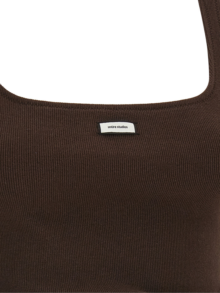 Entire Studios Brown Cotton Tank Tops