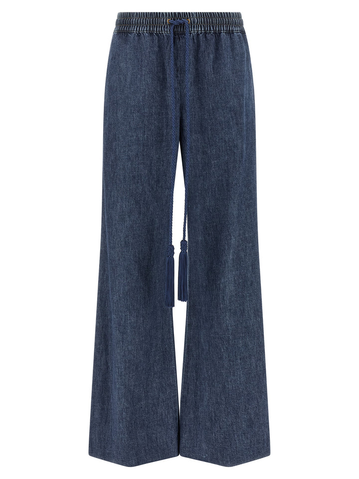 Valentino Garavani Blue Cotton Flared Jeans