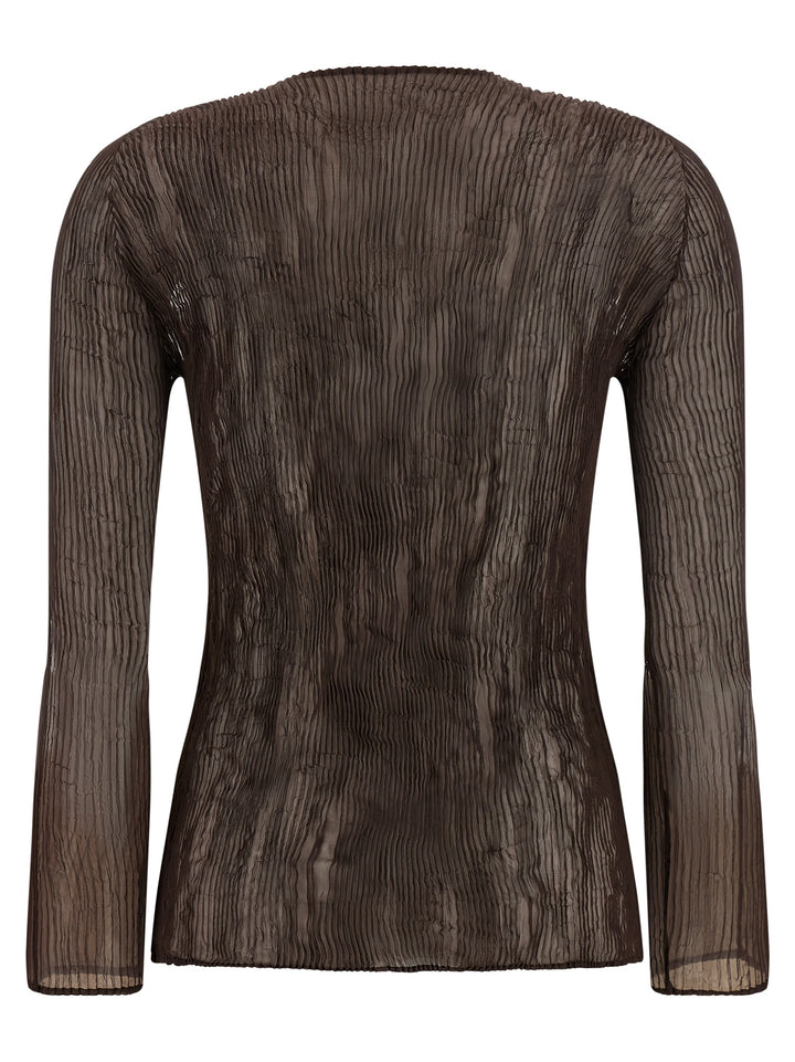 Issey Miyake Brown Polyester Blouse