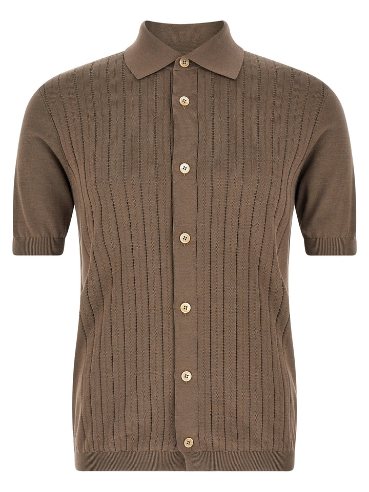 Brunello Cucinelli Brown Cotton Blouse