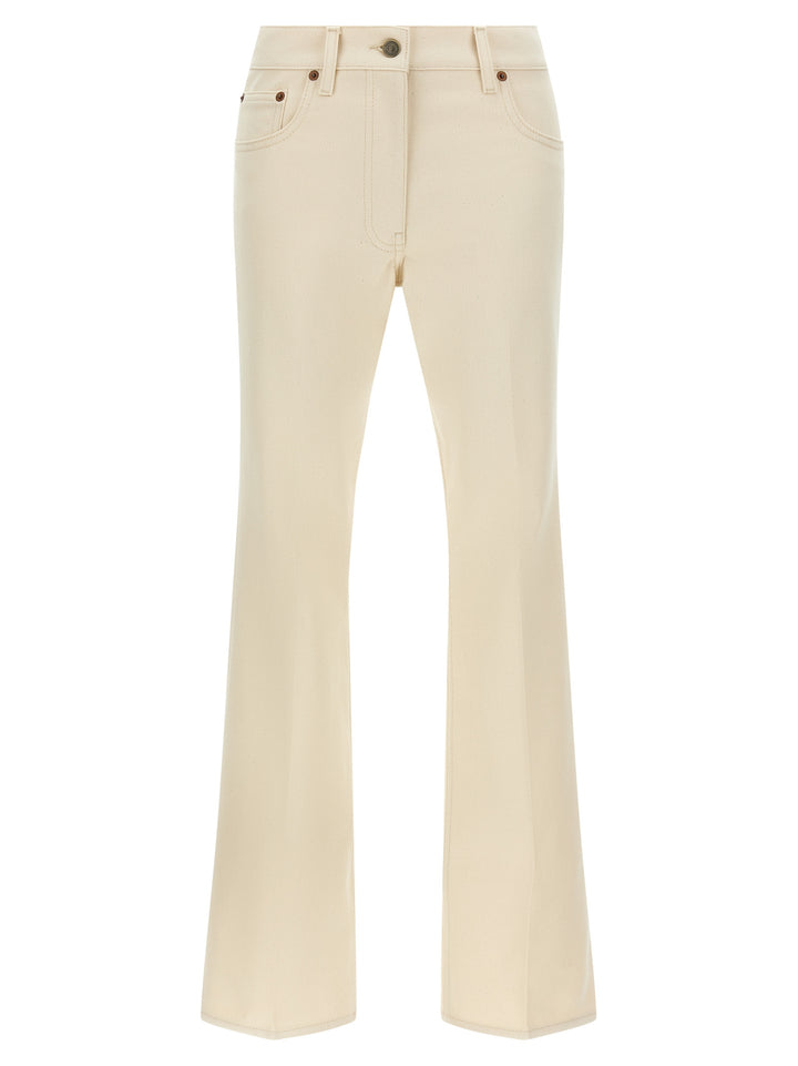Valentino Garavani Beige Cotton Flared Jeans