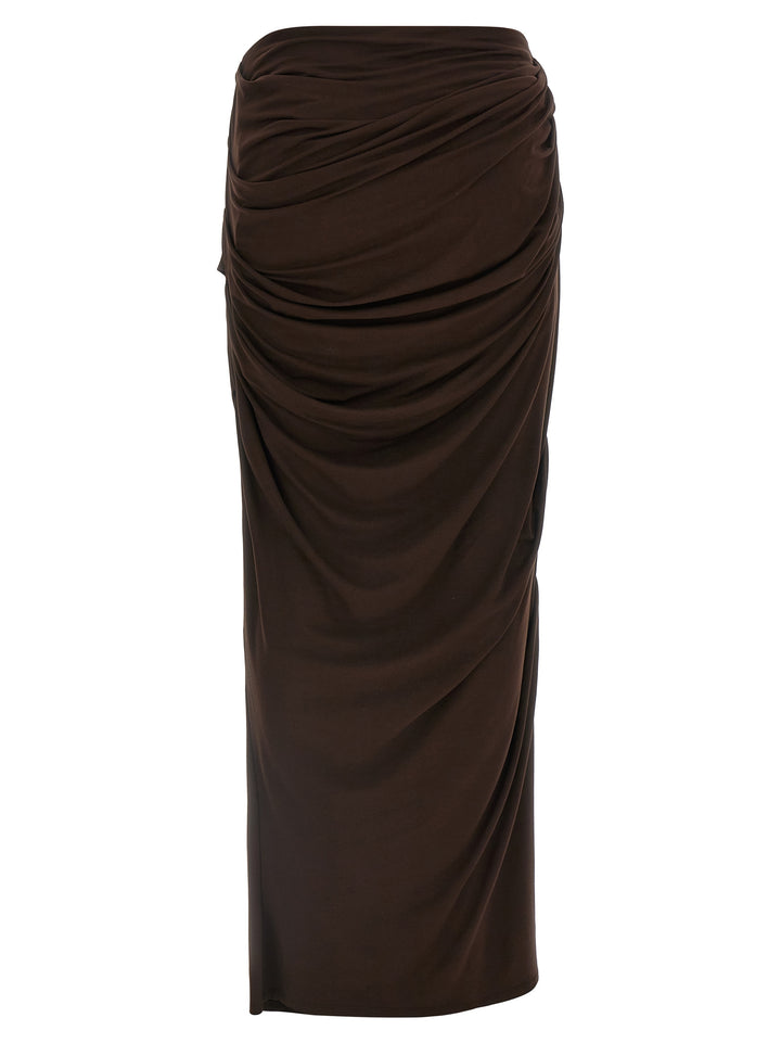 Entire Studios Brown Viscose Mini Skirt