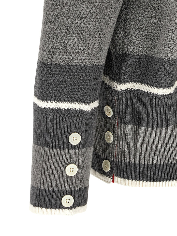Thom Browne Gray Cotton Cardigan