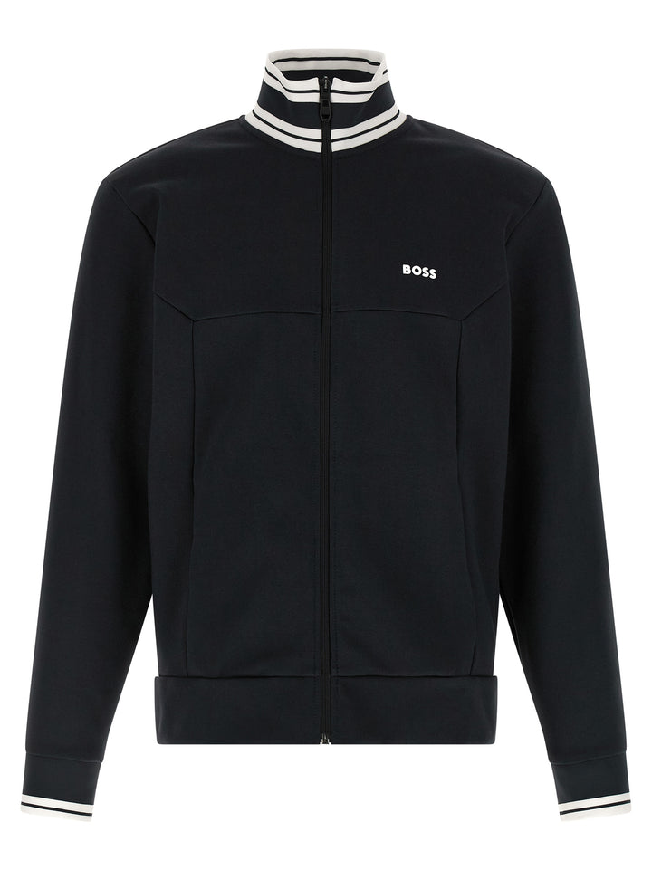 Hugo Boss Blue Cotton Sweatshirt