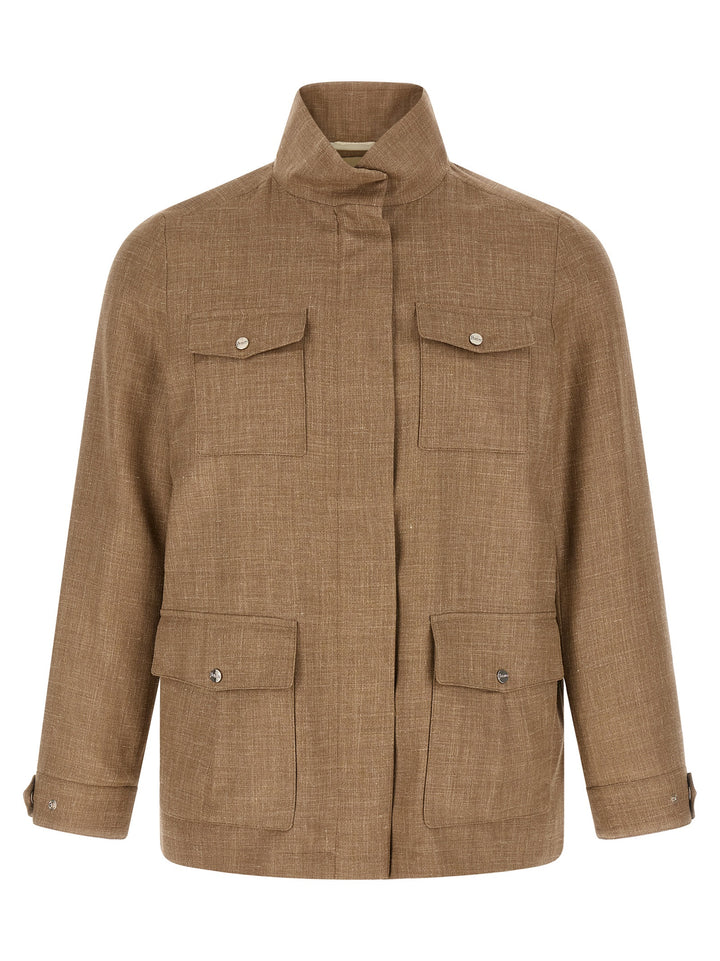 Herno Beige Wool Full-Length Jacket