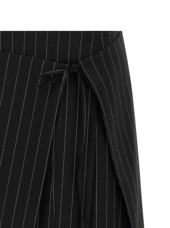 Sportmax Black Virgin Wool Long Skirt