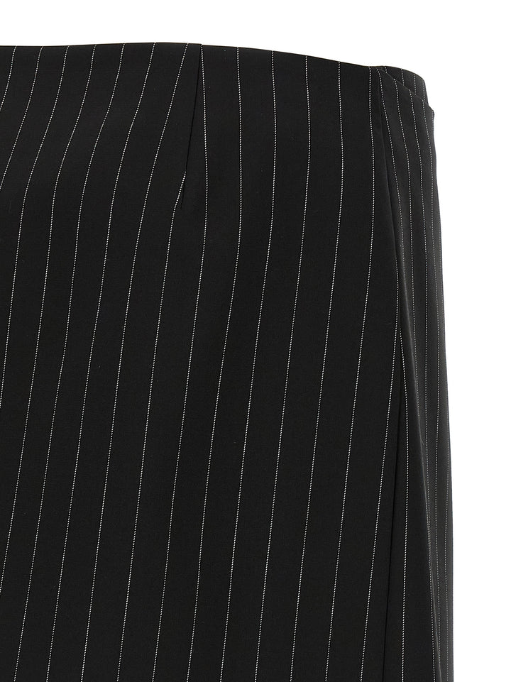 Sportmax Black Virgin Wool Long Skirt