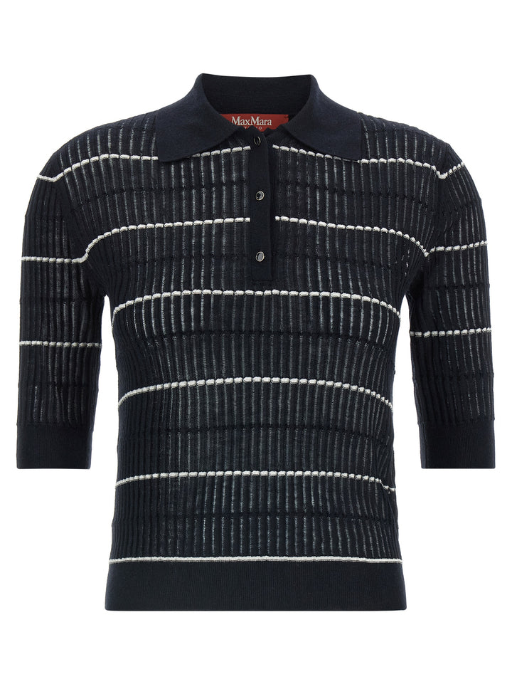 Max Mara Blue Silk Polo Shirt
