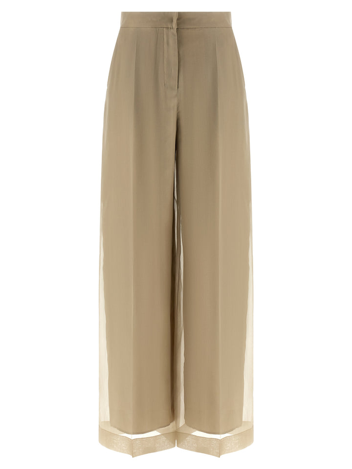 Max Mara Beige Silk Casual Pants