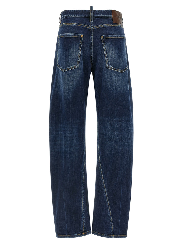 Dsquared² Blue Cotton Relaxed Fit Jeans