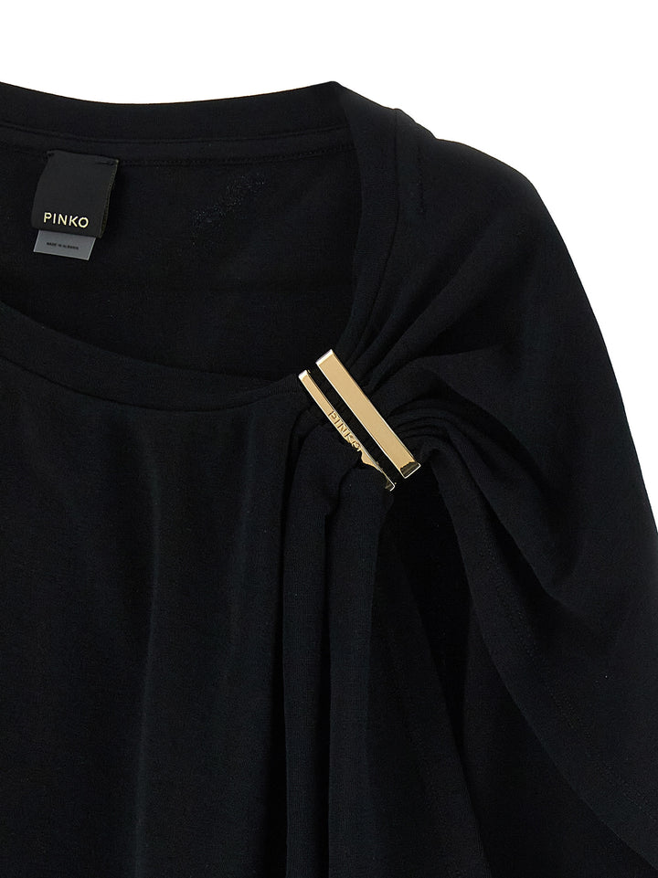 PINKO Black Cotton Tank Tops