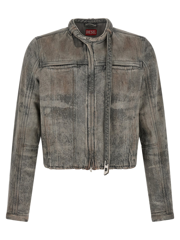 Diesel Gray Cotton Denim Jacket