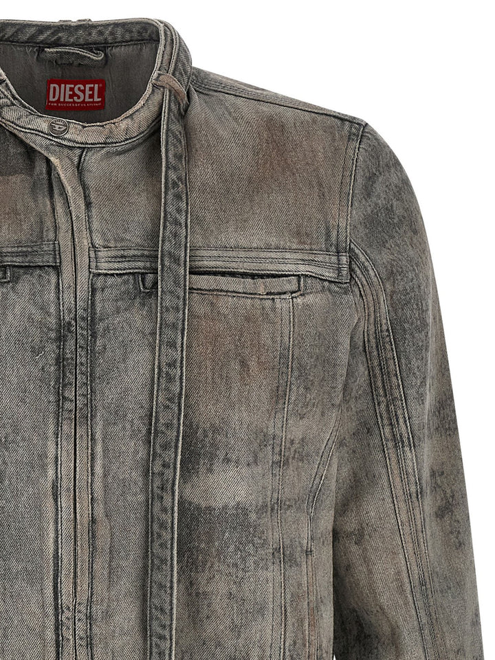 Diesel Gray Cotton Denim Jacket