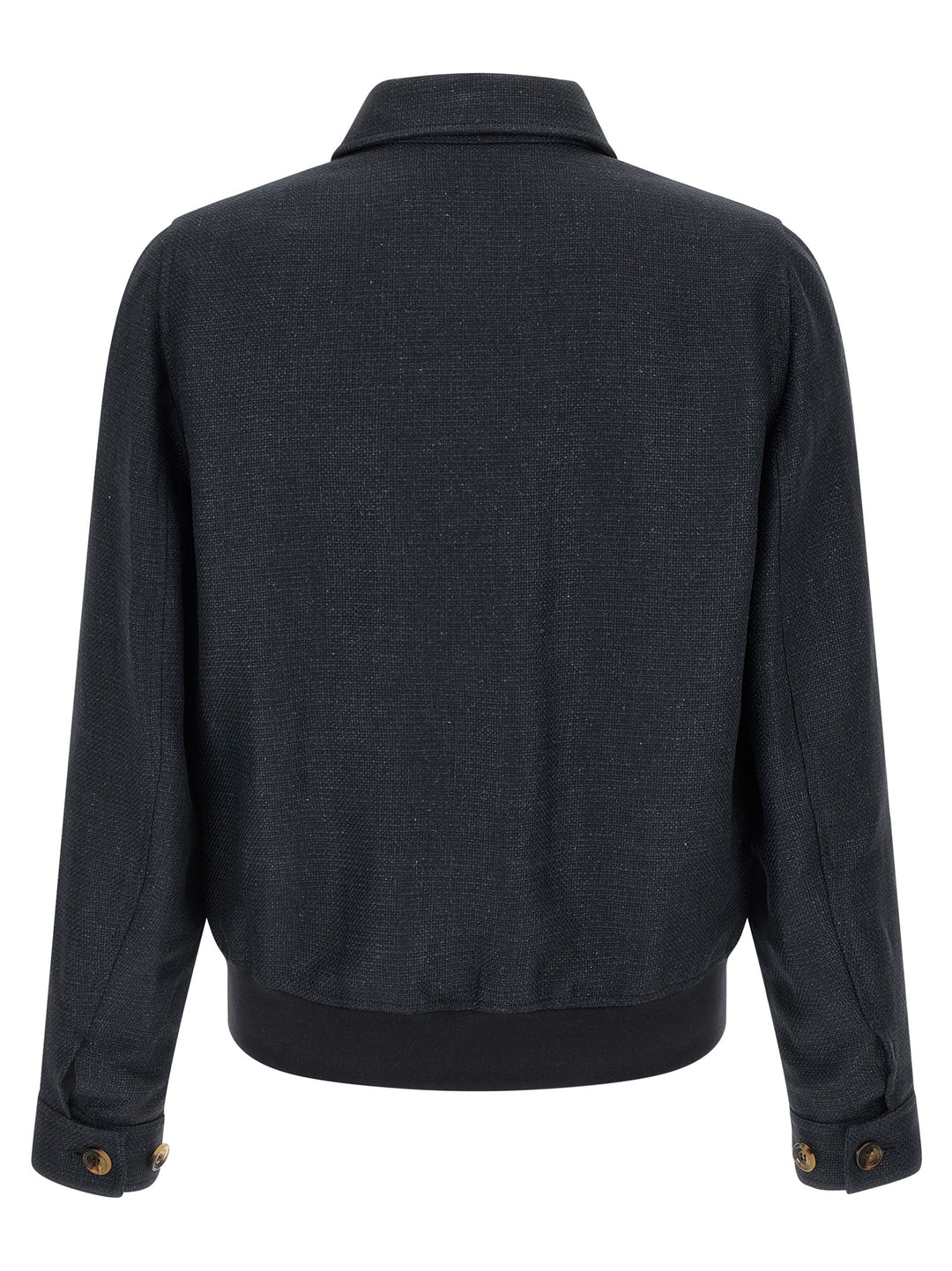 Brunello Cucinelli Blue Sisal Biker Jacket