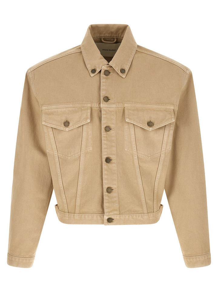 Entire Studios Beige Cotton Denim Jacket